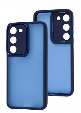 Чехол fiji lens для samsung galaxy s23 (s911) бампер матовый с защитой блока камер blue