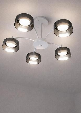 Люстра потолочная dusha ms241 - 5 x gx53 белый/дымчатый light set