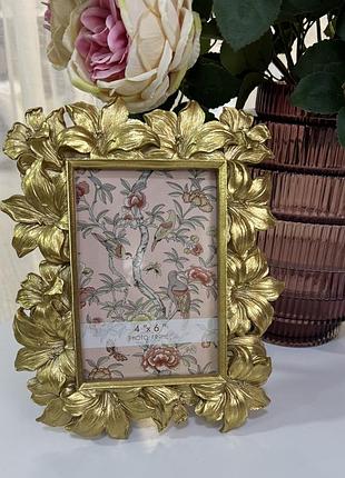 Рамка для фотографії 450-279 "flowers" 4х6 bona di золото