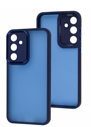 Чехол fiji lens для samsung galaxy s23 fe (s711) бампер матовый с защитой блока камер blue