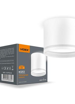 Светильник videx под лампу gx53 накладной белый vl-spf35a-w