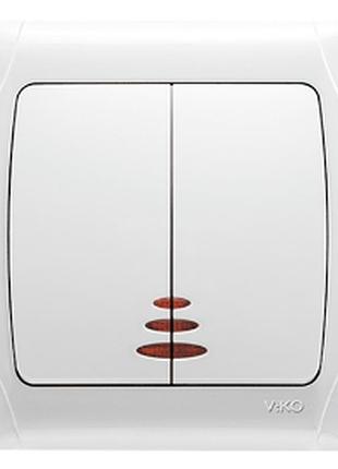 Вимикач 2кл. індик. carmen білий
