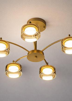 Люстра потолочная dusha ms241 - 5 x gx53 золото/янтарь light set