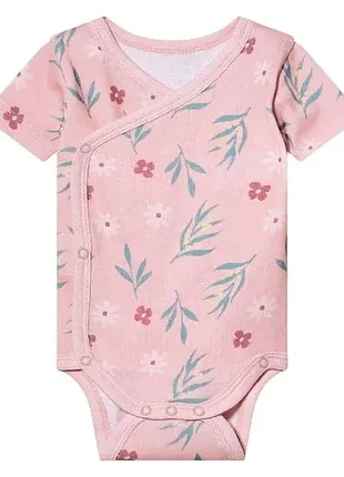 Боді на дівчинку бавовняний квіточки lupilu р.50-56 (0-2 місяці)