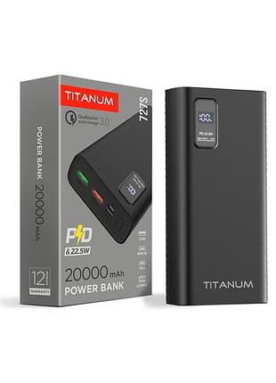 Повербанк titanum 727s 20000mah 22.5w black