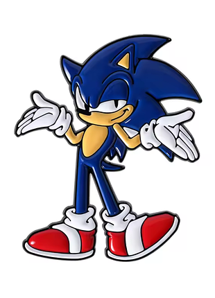 Металлический значок и героем мультфильма соник sonic the hedgehog синий ёжик брошка sega mega drive сега мультики games