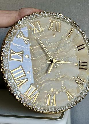 Часы настенные круглые из эпоксидной смолы epoxy m195 30x30 см