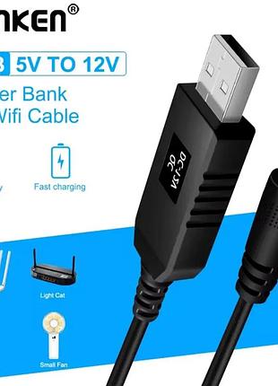 Кабель-адаптер usb power boost line шнур fonken від dc 5в до dc 12в 1а (2.1x5.5мм штекер) модуль usb-конвертер 5v to 12v