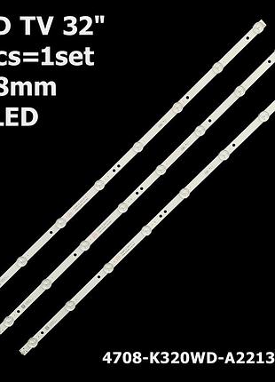 Led підсвітка tv 32" k320wd a2 32pfl3043 polaroid: p32rn0117k k320wd158010 j-84-r3c-34 hd 471r1055 1шт.