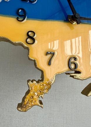Часы настенные из эпоксидной смолы "карта украины" 130х83 см
