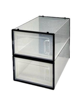 Комплект боксів (2 шт.) для зберігання взуття (размер "s") luminaria shoe box bk/clear