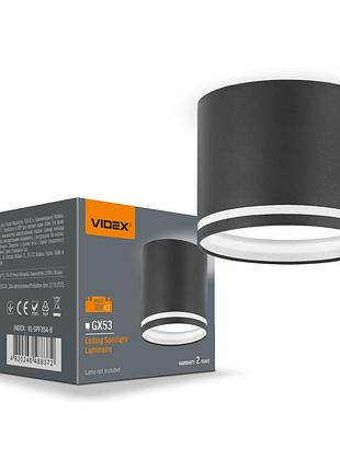 Светильник videx под лампу gx53 накладной черный vl-spf35a-b