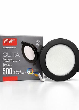 Светильник точечный врезной guta led 05r 5w 4500k d90мм light set черный