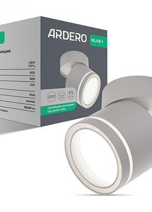 Накладной поворотный светильник ardero ml418-1 gx53 белый