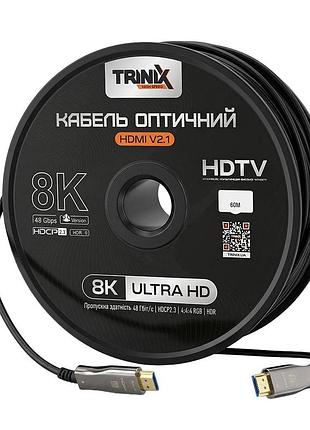 Кабель hdmi v2.1 оптичний 60м trinix (aoc-hdmi8k-60m) (74-00148)