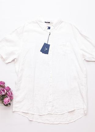 Рубашка белая льняная мужская gant, лен.