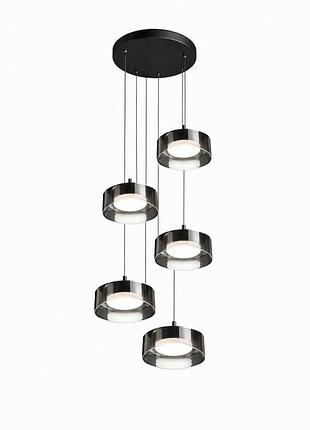 Люстра подвесная dusha ms241-d5 x gx53 черный/дымчатый light set
