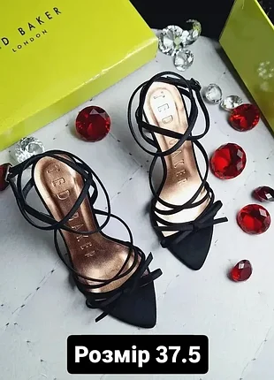 Ted baker london оригінал чорні босоніжки з бантиком на шпильці