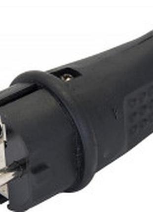 Вилка каучуковая угловая с кольцом с заземлением ip44 16a черная (black) arctic (17940) тм lumano