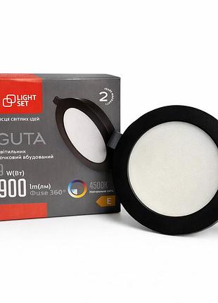 Світильник точковий врізний guta led 09r 9w 4500k d119мм light set чорний
