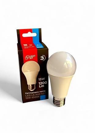 Світлодіодна лампа led ls a60 e27 15w 4500k cl 1200lm light set