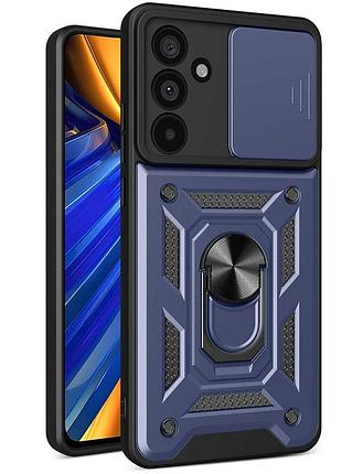 Чехол fiji camera defence для samsung galaxy a36 5g (a366) бампер с защитой камеры и подставкой dark blue
