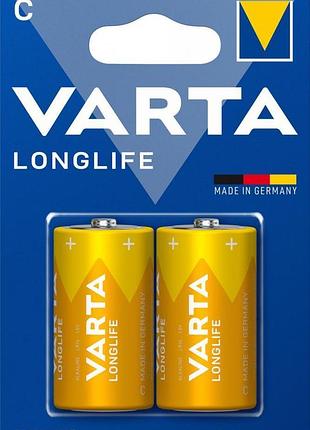 Батарейка varta longlife c r14 bli 2 alkaline