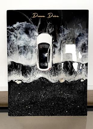 Картина з епоксидної смоли "dream drive" 60х40 см