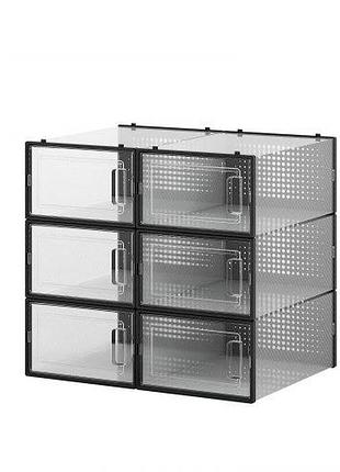 Комплект боксів (6 шт.) для зберігання взуття (размер "s") luminaria shoe box bk/clear