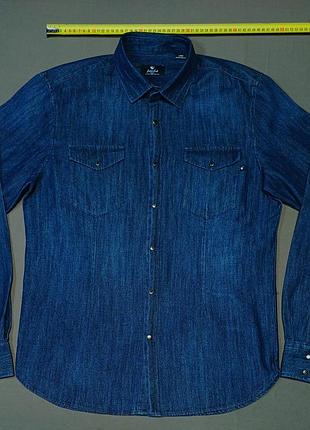 Воротник 44 см goodwin smith темный джинсовая рубашка 
size large 100% cotton