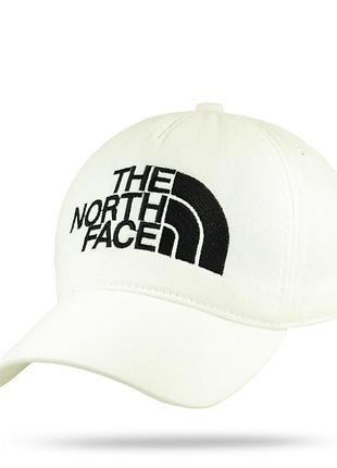 Кепка бейсболка чоловіча біла з вишивкою the north face