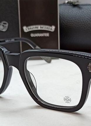 Chrome hearts ambidixtrous окуляри унісекс іміджеві чорні зі сріблястим лого