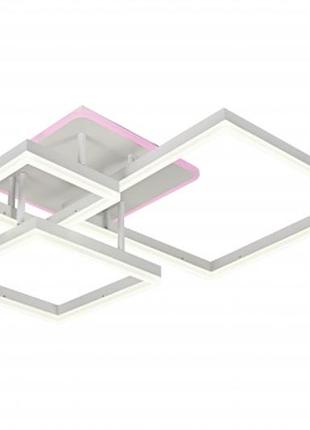 Управляемая светодиодная люстра luminaria с пультом и приложением genny square rgb 105w 4s 645x618 white