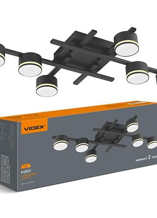 Светильник videx под лампу 6xgx53 накладной черный vl-spf31-6b
