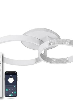 Потолочный светодиодный светильник luminaria akrilika round 80w 3r app 600x400x110 white/clear 220v ip20