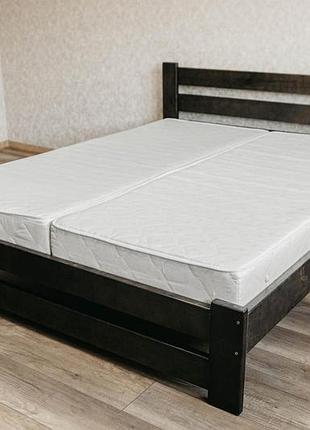Ліжко 160*190 венге, двоспальне. ліжко деревянне, з цільного дерева, без зрощень,3 масива сосни