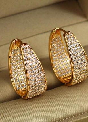 Сережки кільця хuping jewelry сяйво олімпу 2,5 см золотисті