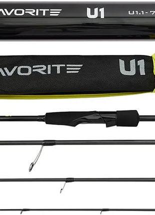 Спиннинг favorite u1 724l-t 2.18m 3-12g fast (4 част.)