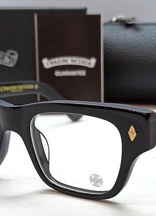 Chrome hearts crypdic очки унисекс имиджевые брендовые черные в брендовой упаковке
