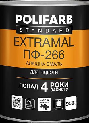 Емаль для підлоги алкідна polifarb extramal пф-266 0,9кг жовто-коричнева