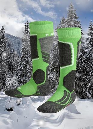 Дитячі гірськолижні шкарпетки falke sk2 яскраво-зеленого кольору (vivid green).