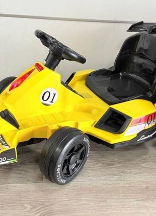 Детский дрифт-карт uv12 speed ​​car x25 yellow (2*390 вт) | аккумулятор 12v, bluetooth, музыка, пульт д/у, эффектный гоночный диза
