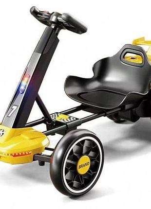 Дитячий електрокарт v-18 formula 25 eva-колеса, 12v акумулятор, bluetooth, пульт д/у жовтий
