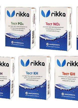 Набор тестов воды rikka для аквариума ph kh gh no3 po4 no2 nh3/4 капельные тесты рикка