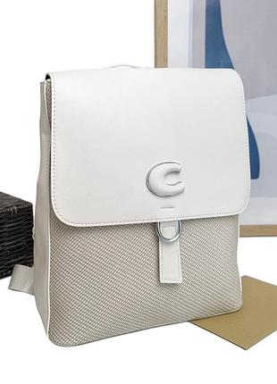 Красивый женский рюкзак искусственная кожа белый арт.s5009 white karlos marconi (китай)