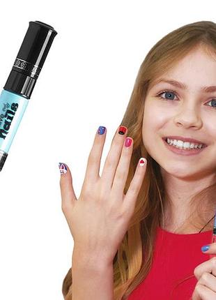 Детский лак-карандаш для ногтей malinos creative nails, 2 цвета (белый+голубой)