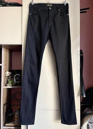 Чорні джинси denim & dye з утяжками на високого підлітка або дорослого висока посадка