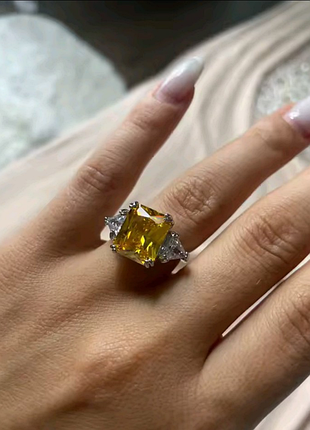 Каблеск кольцо с желтым цитриновым камнем💛🍀💚