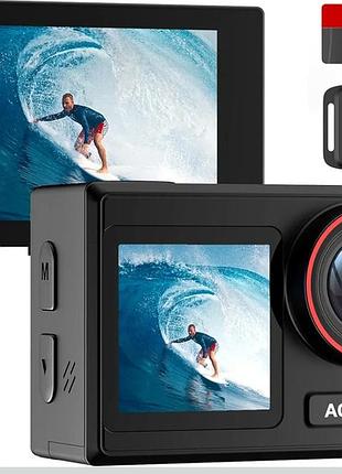 Водонепроницаемая экшн-камера oddv 4k 30mp с 60 кадрами в секунду и двумя экранами, подводная камера на 132 фут.