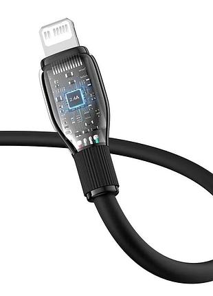Кабель для apple iphone baseus pudding series usb type-c to lightning ip pd 20w 2м провід швидка зарядка айфон ipod ipad black 2m 7